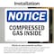 Signmission Compressed Gas Inside OSHA Notice Sign, Vinyl Decal, 7in W x 5in L, 2PK OS-2PACK-NS-D-57-L-10750 - alternate 3
